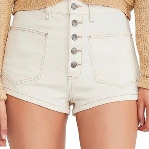 We The Free Bridgette Cream Button-Fly Denim Shorts Sz. 29
